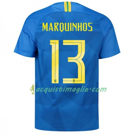 Divisa di Calcio Brasile Marquinhos 13 Trasferta Mondiali 2018